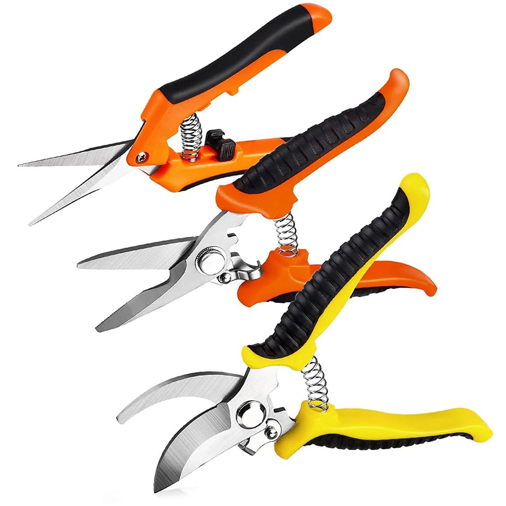Supvox 3Pcs Gardening Scissor Thickened Stainless Steel - 20CM Pruning Scissor Plants - Plant Cutter for Garden & Potted Plants - Kit for Home Garden with Pruning Shears, Tool Shears, Picking Shears Supvox 3Pcs Gardening Scissor Thickened Stainless Steel - 20CM Pruning Scissor Plants - Plant Cutter for Garden & Potted Plants - Kit for Home Garden with Pruning Shears, Tool Shears, Picking Shears